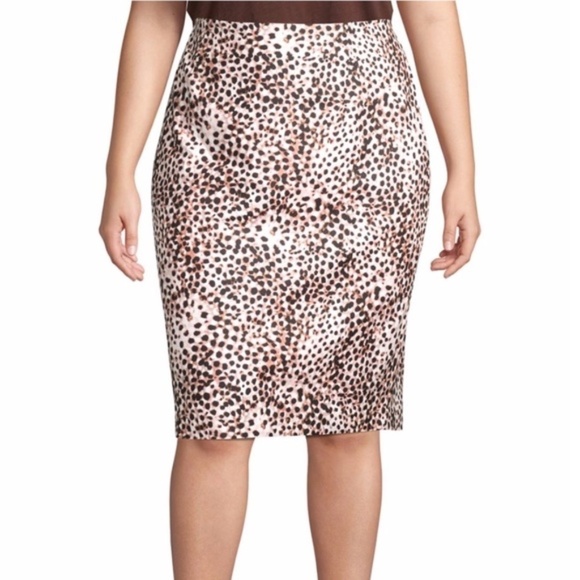 New Lord & Taylor Leopard Printed Pencil Skirt - Picture 1 of 14